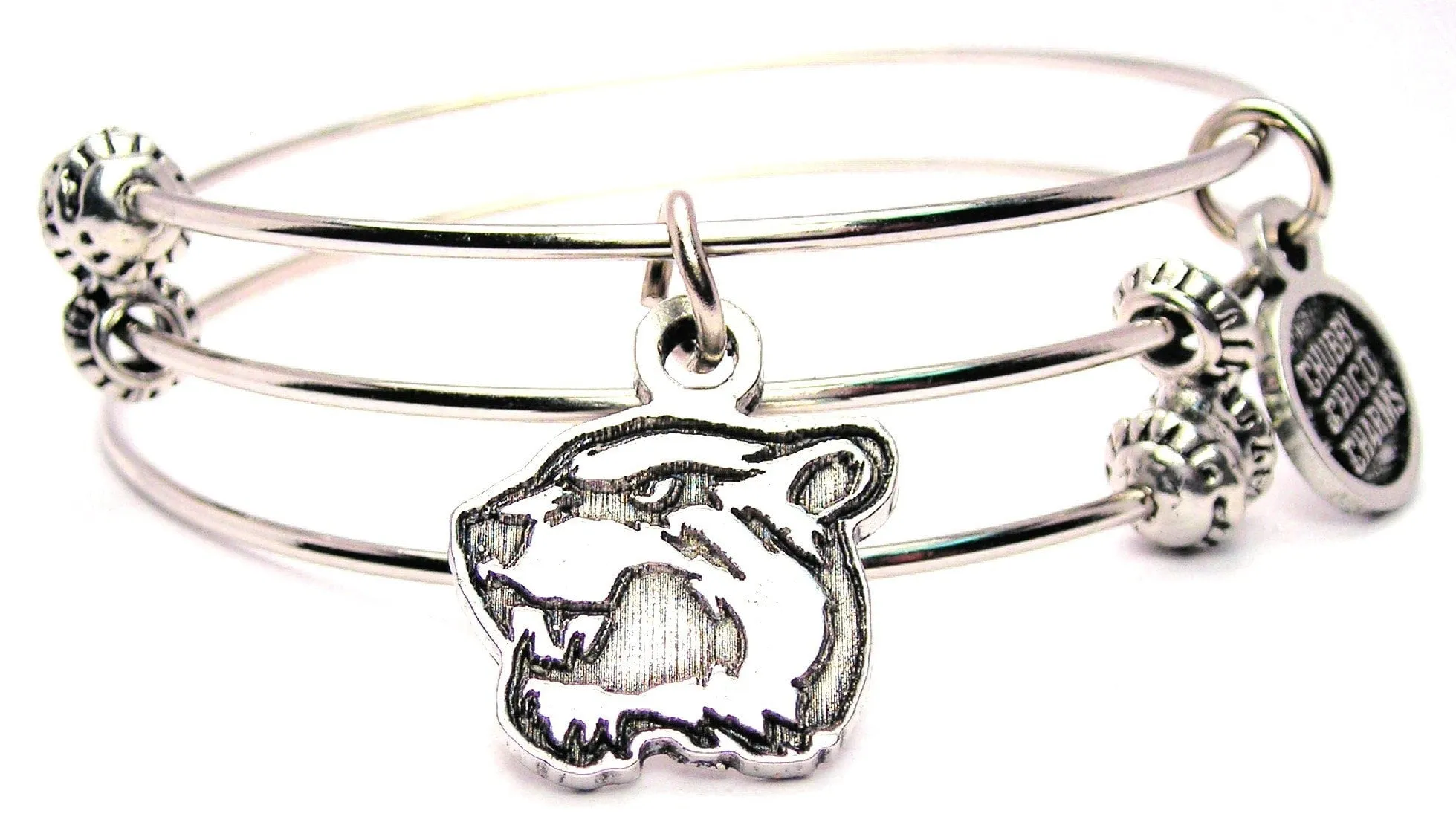 Panthers Mascot Triple Style Expandable Bangle Bracelet