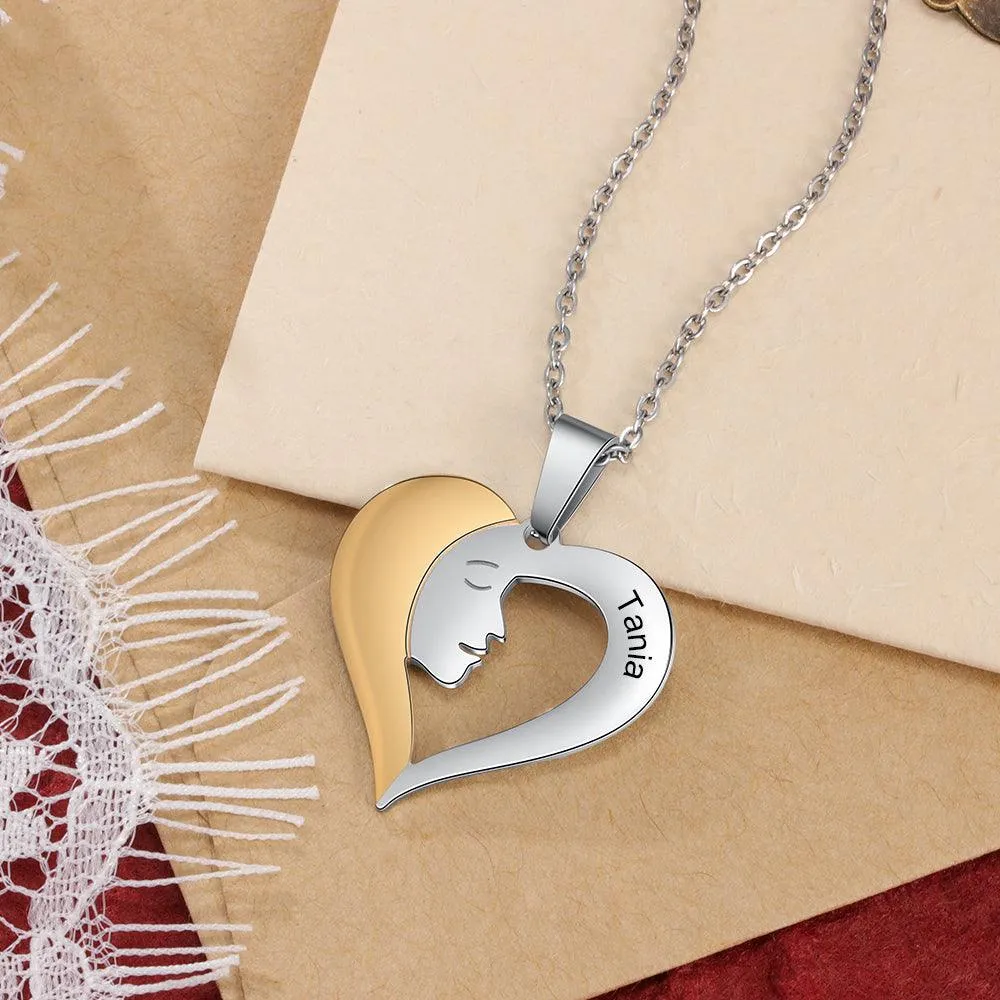 Personalized 925 Sterling Silver Love My Sisters Necklace - Name Engravings Sister Love Heart - Sibling Fashion Gift Jewelry For Friends & Family