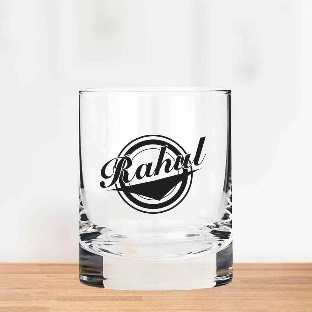 Personalized Whiskey Glass with Name - Gift for Husband Boyfriend - Retro