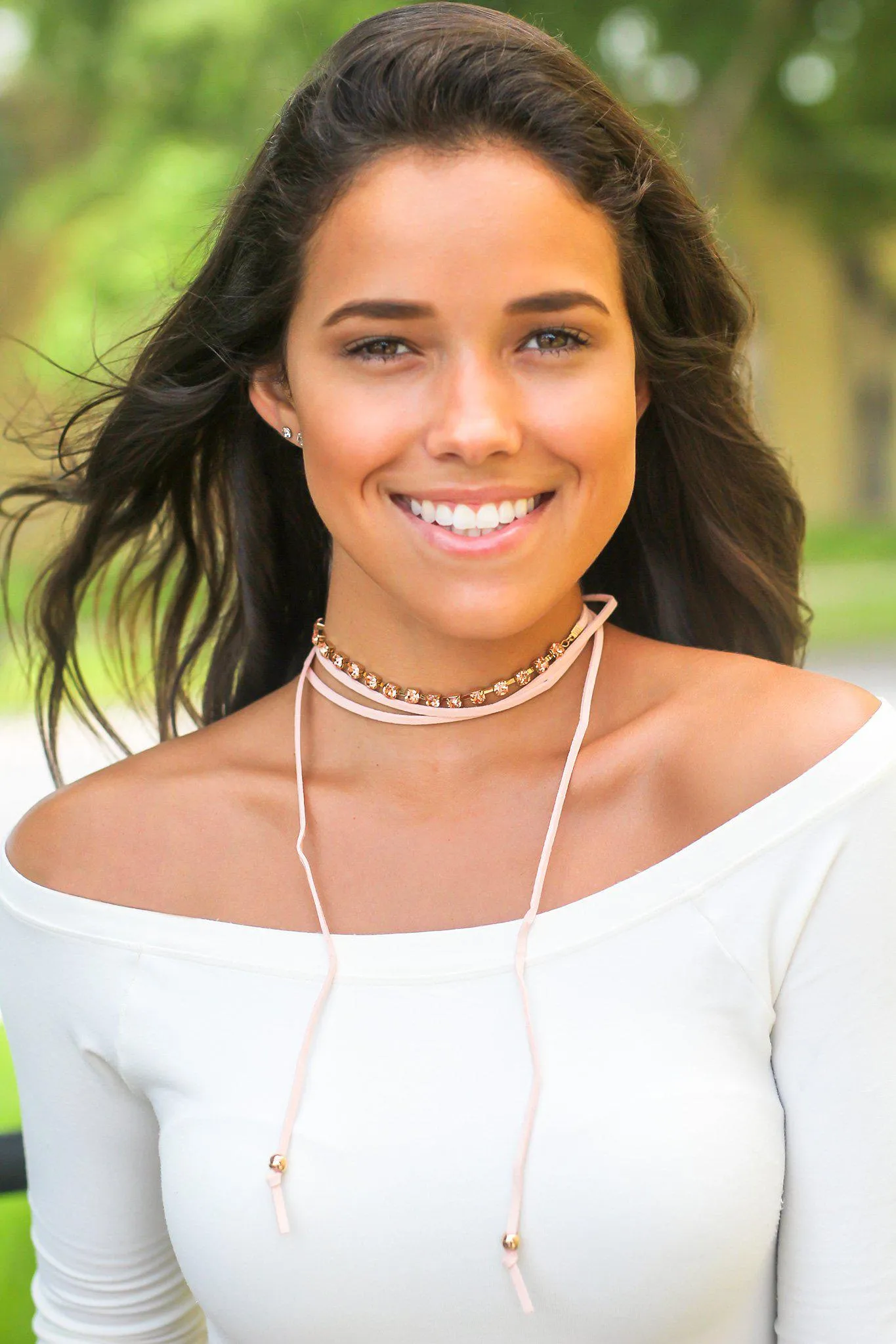 Pink Wrap Around Choker with Jewels