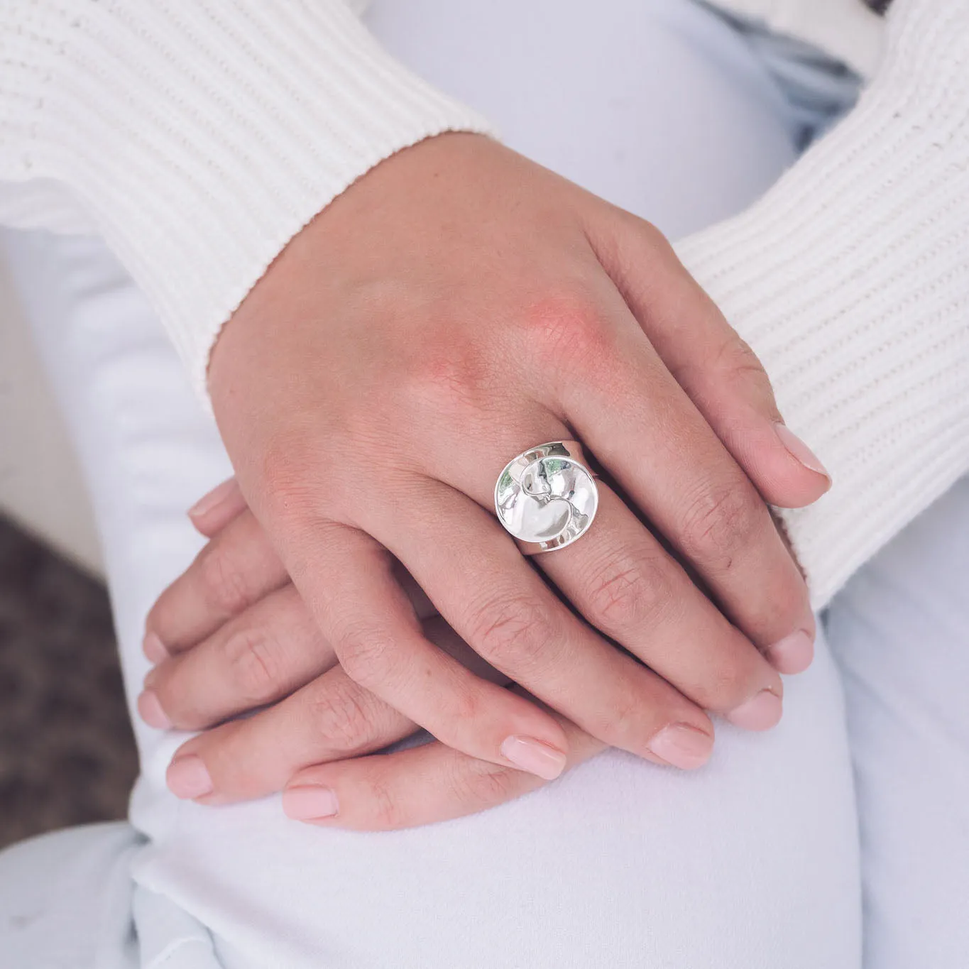 Poppy Silver Statement Ring