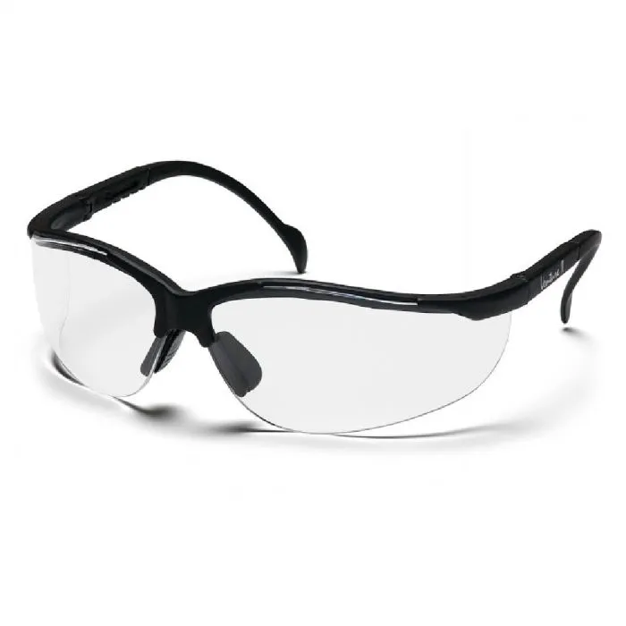 Pyramex SB1810S Venture II Glasses, Black Frame, Clear Lens, 1 Each