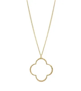 Quatrefoil Hammered Necklace - Gold