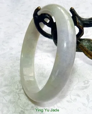 "Mysterious" Lavender Green Burmese Jadeite "Old Mine" Bangle Bracelet 59mm (BB2906)