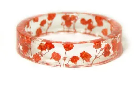 Red Dried Flowers Resin Bracelet