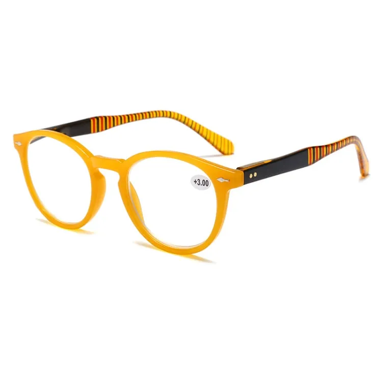 Retro Flexible Durable Portability HD Presbyopic Glasses  250(Yellow)