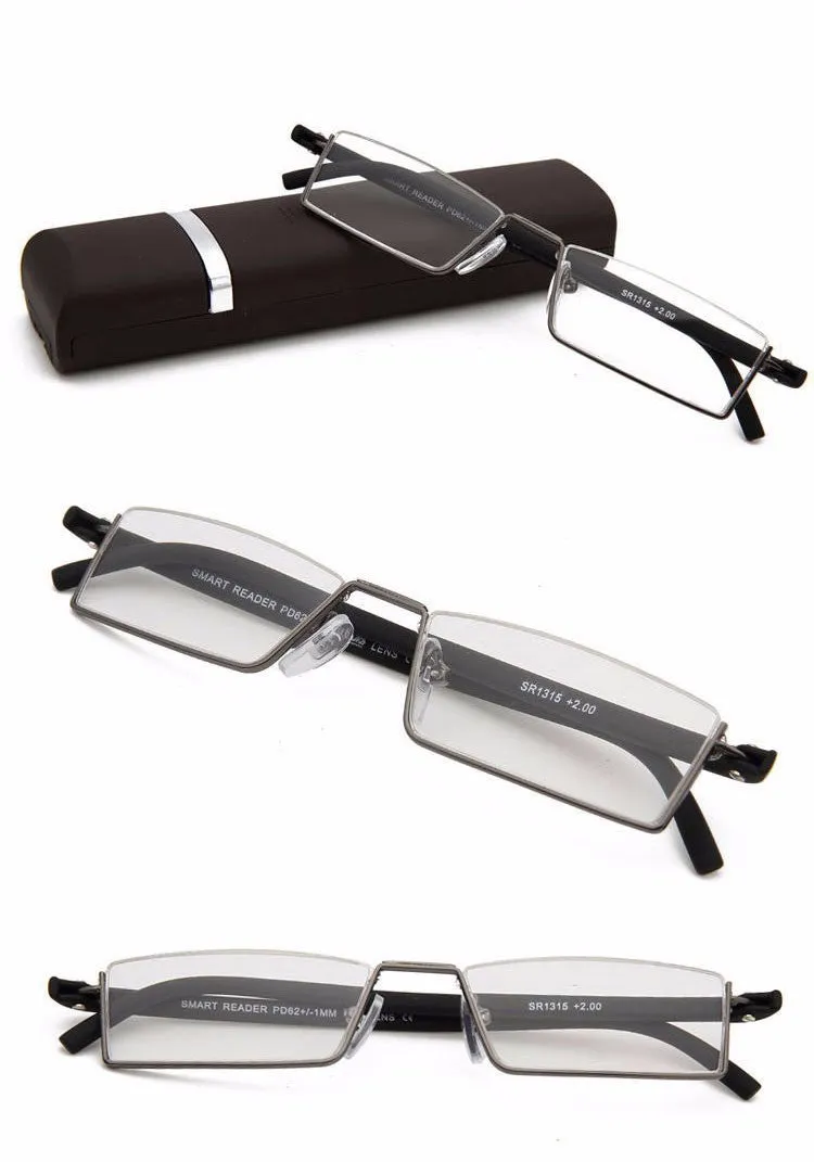 Reven Jate Unisex Semi Rim Rectangle Alloy Reading Glasses R131