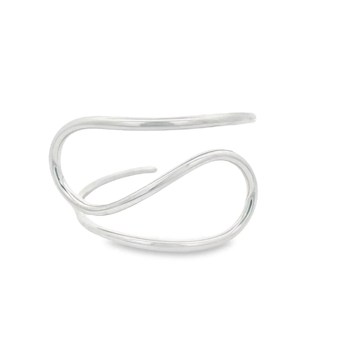 Rhodium Spiral Bangle