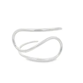 Rhodium Spiral Bangle