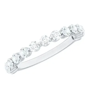 Round Shape Natural Diamond Floating Half Eternity Band Ring