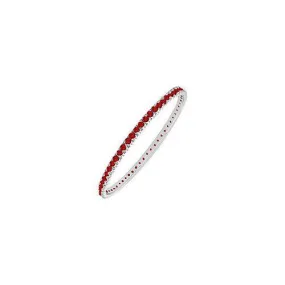 Ruby Eternity Bangle : 14K White Gold - 5.00 CT TGW