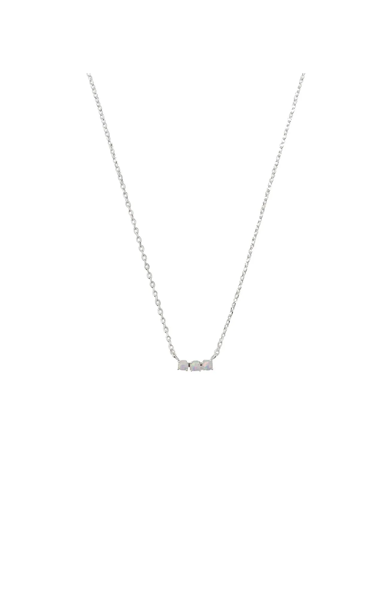 Saddie Opal Necklace Silver