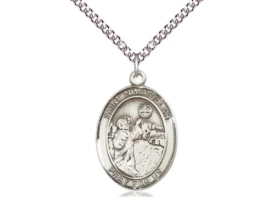 Saint Nimatullah Silver Pendant With Chain