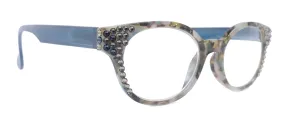 Sally, (Bling) Women Reading Glasses W (Black Diamond, Montana) Genuine European Crystals,    1.25.. 3 (Blue) Tortoiseshell. NY Fifth Avenue