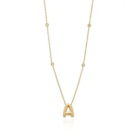 Sandra Bubble Initial Necklace with CZ