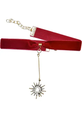 Saturday Night Fever Starburst Choker in Maroon