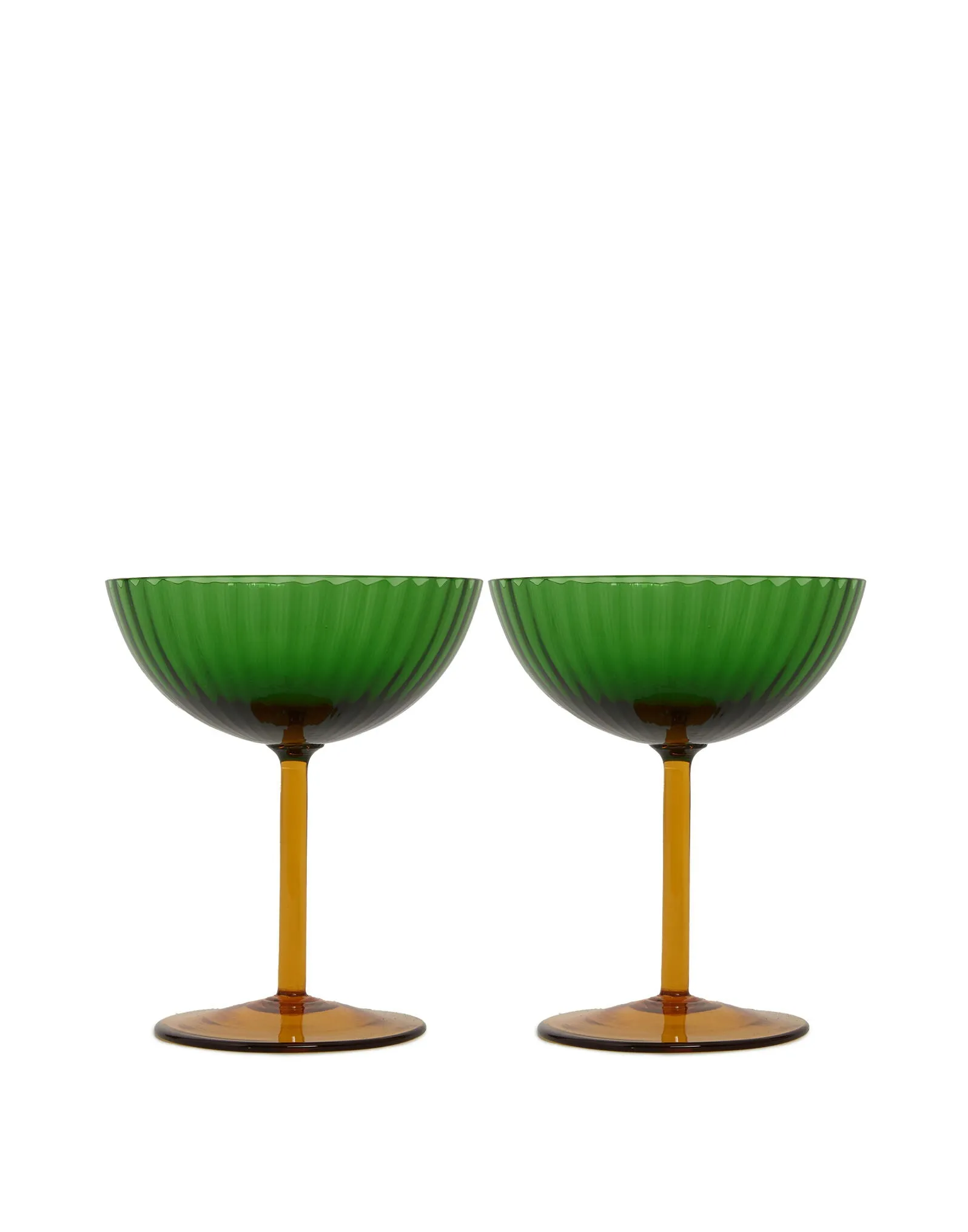 Set of 2 Champagne Coupes - Verde