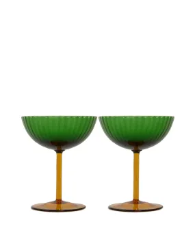 Set of 2 Champagne Coupes - Verde