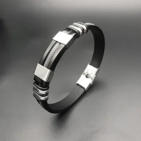 Silicone titanium steel bracelet