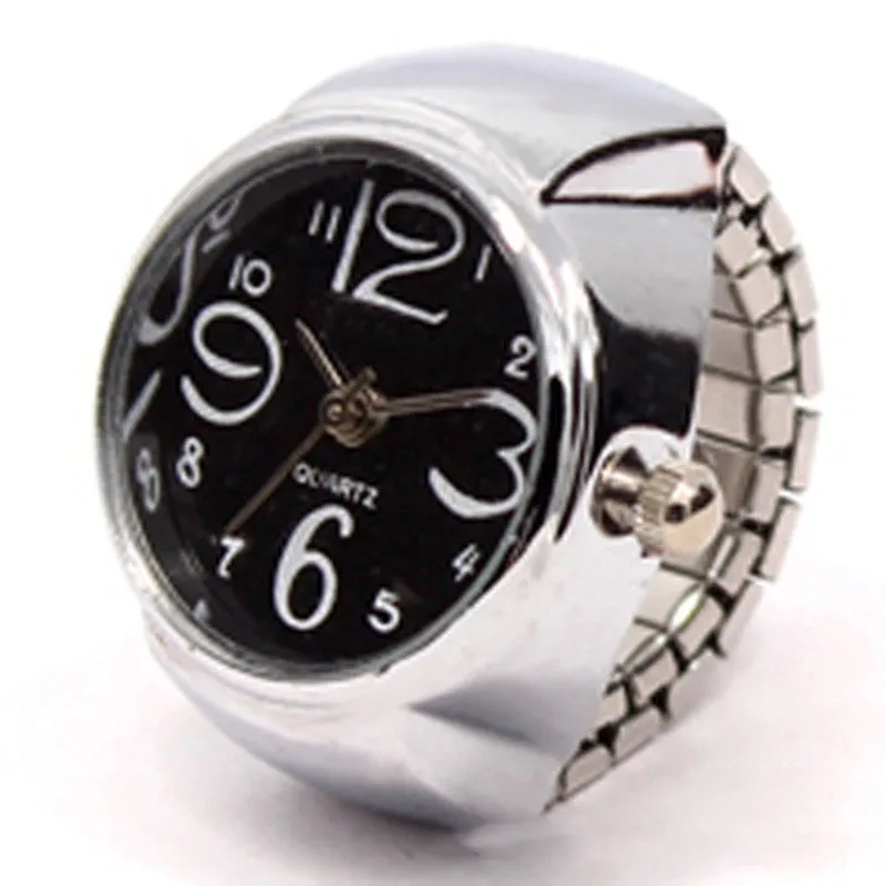 Silver Alloy Unisex Ring Quartz Watch