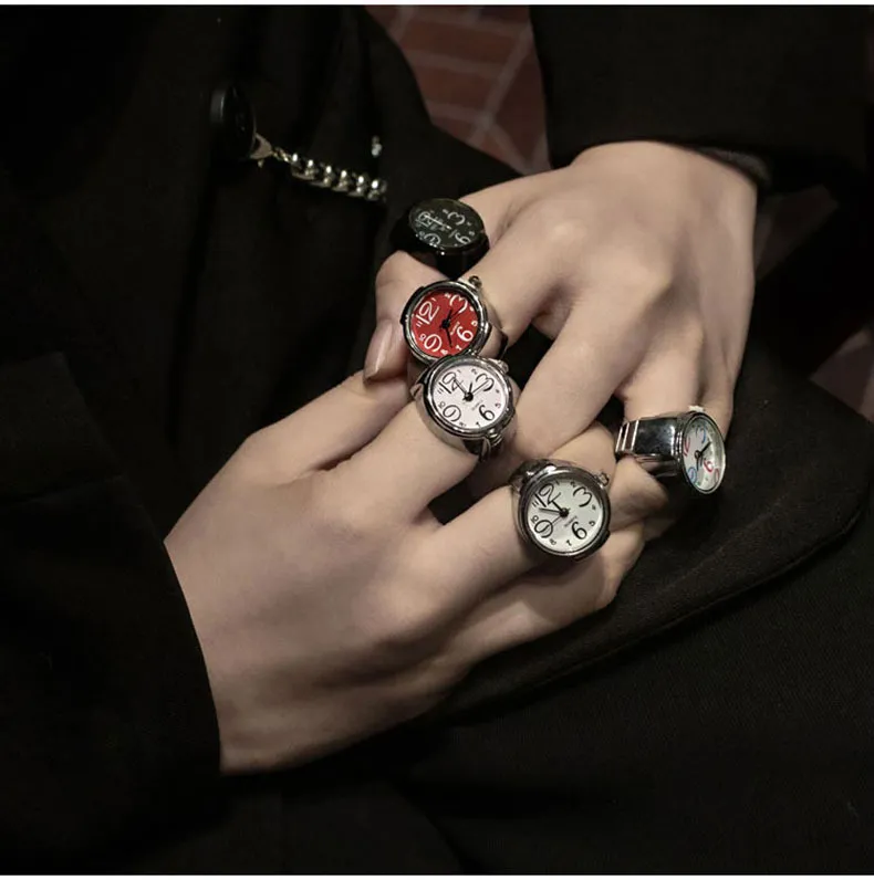 Silver Alloy Unisex Ring Quartz Watch