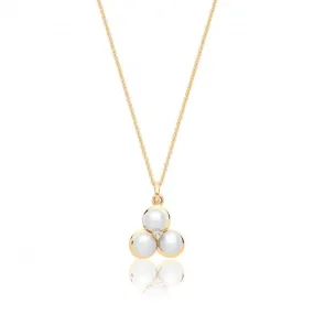 Silver & Co Yellow Gold Plated Pearl CZ Pendant SPG0077Y