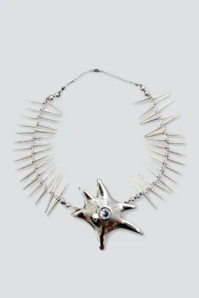 Silver Brass Single Starry Choker