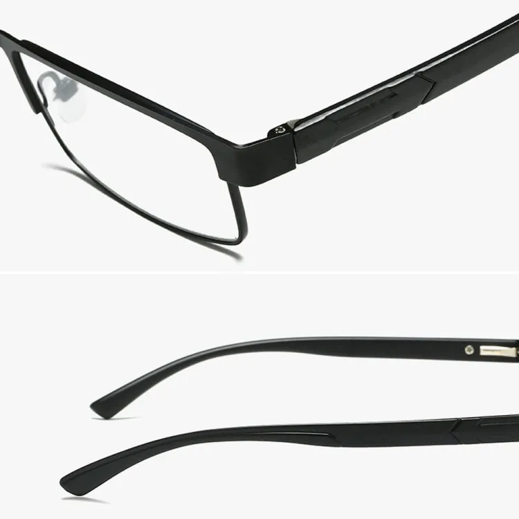 Simple Matel Frame Reading Glasses Hyperopia Eyeglasses  1.50D(Gun-color)