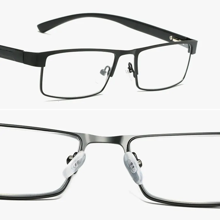 Simple Matel Frame Reading Glasses Hyperopia Eyeglasses  1.50D(Gun-color)