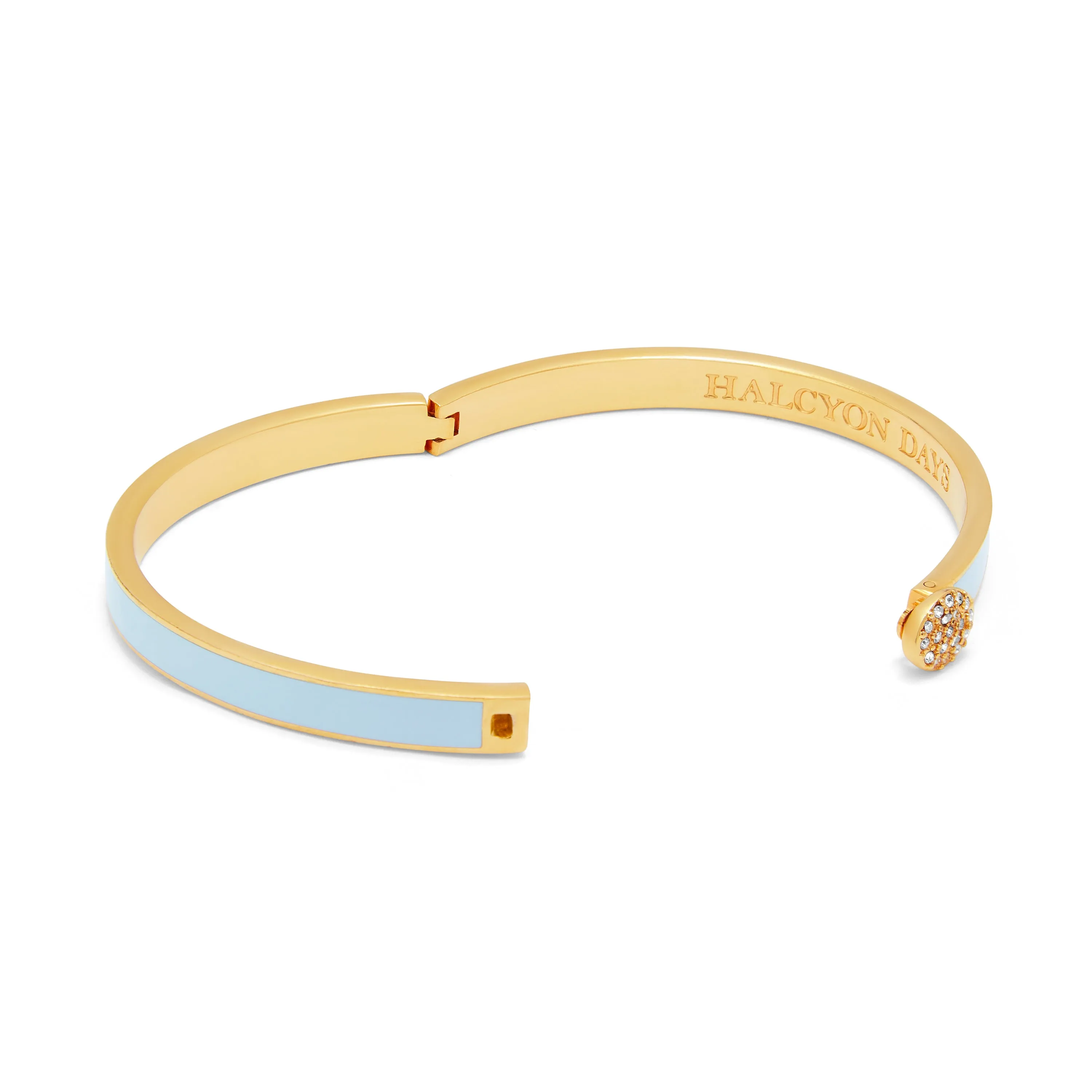 Skinny Pave Button Forget-Me-Not & Gold Bangle