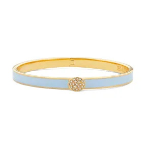 Skinny Pave Button Forget-Me-Not & Gold Bangle