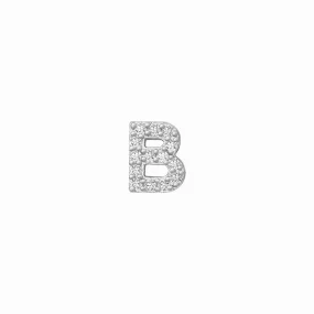 SKINNY SILVER B CHARM (WHITE)