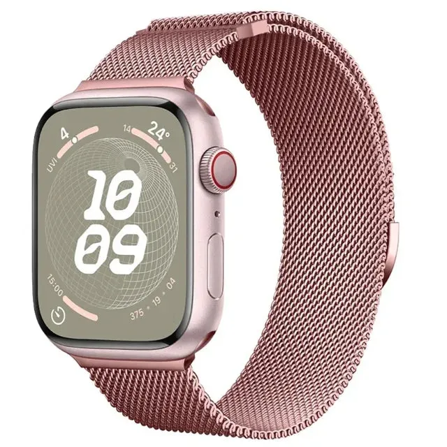 Sleek, Stainless Steel Milanese Loop Metal Band for Apple Watch