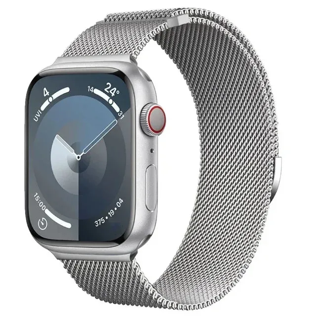 Sleek, Stainless Steel Milanese Loop Metal Band for Apple Watch