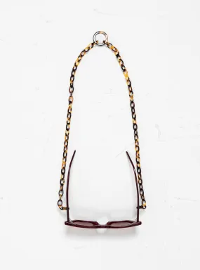 Smiley Mini Glasses Chain Dark Tortoiseshell