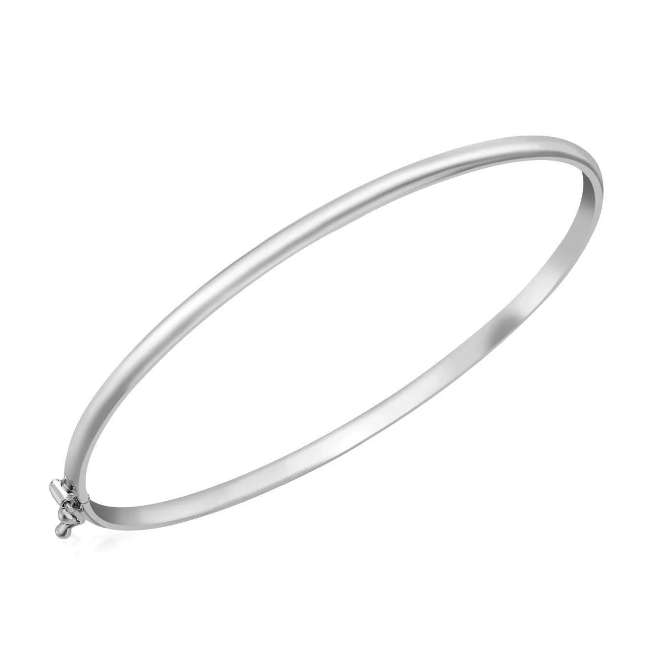 Soleil Collection Plain Bangle | 9K Solid White Gold