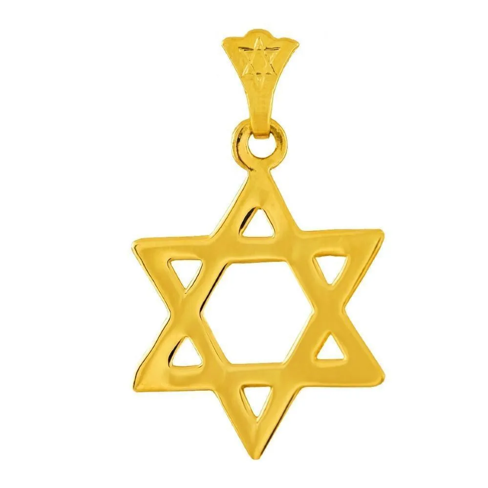 Star Of David Gold Pendant and Chain