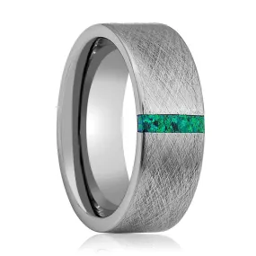 STARK | Tungsten Ring Lime Green Opal Bar