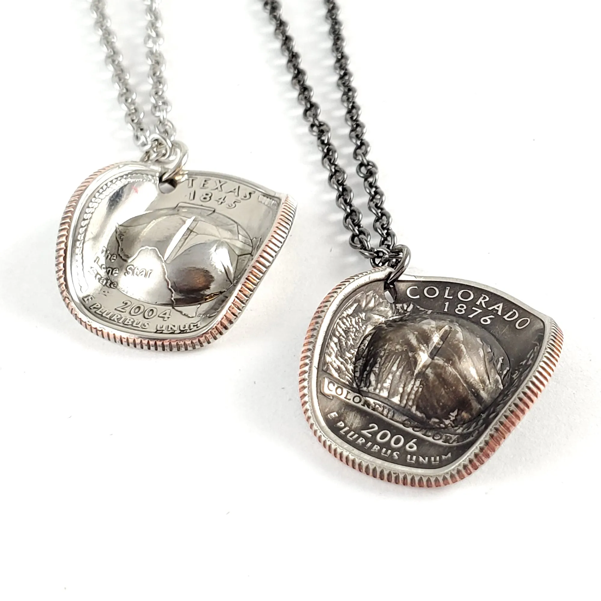 State Quarter Cowboy Hat Coin Necklace - Wholesale