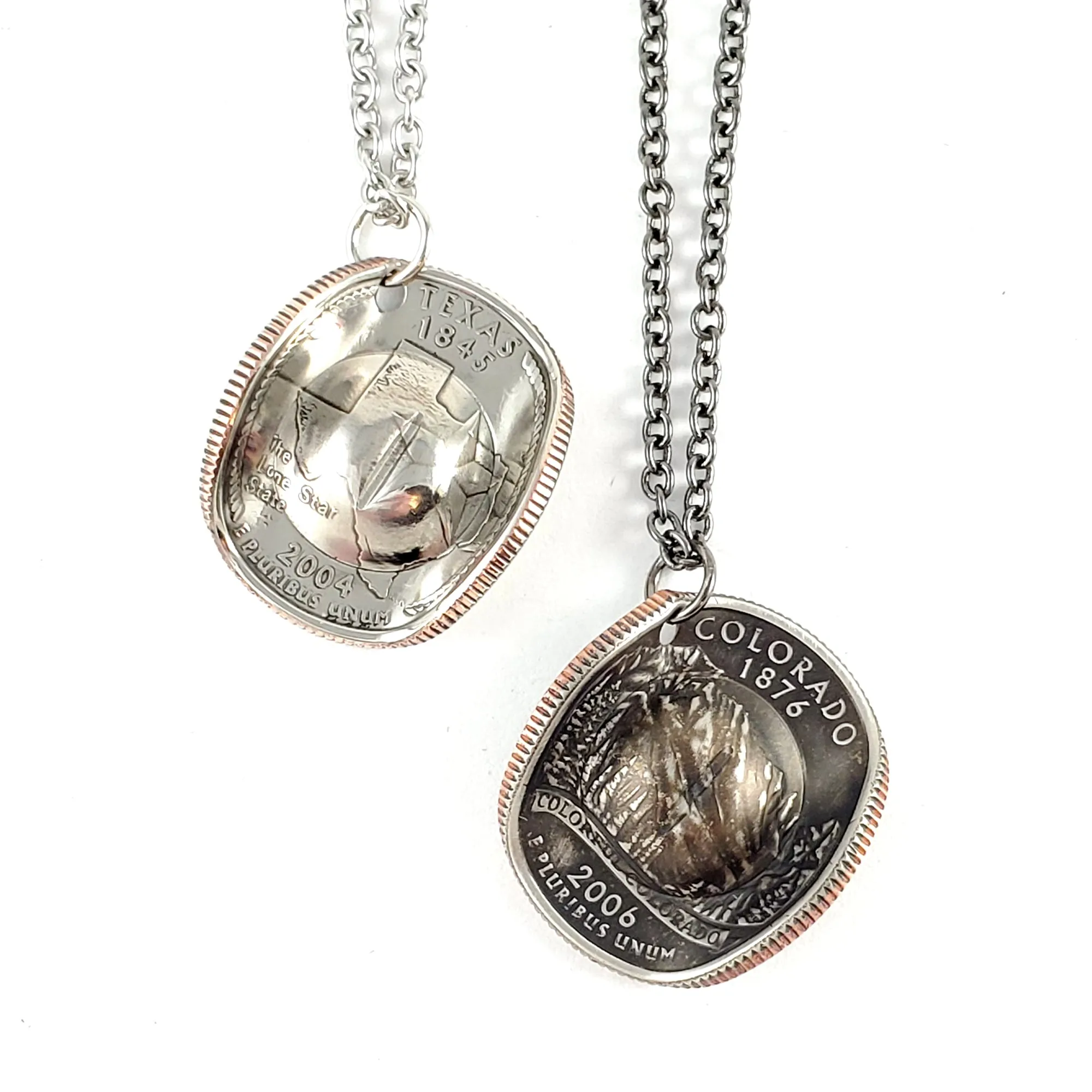 State Quarter Cowboy Hat Coin Necklace - Wholesale