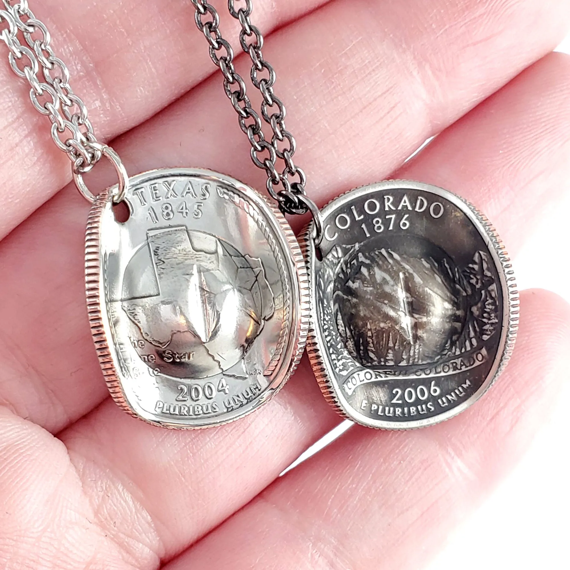 State Quarter Cowboy Hat Coin Necklace - Wholesale