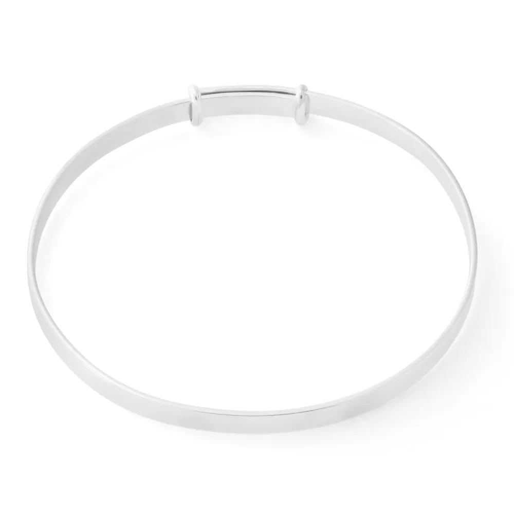 Sterling Silver 50mm Plain Expandable Baby Bangle