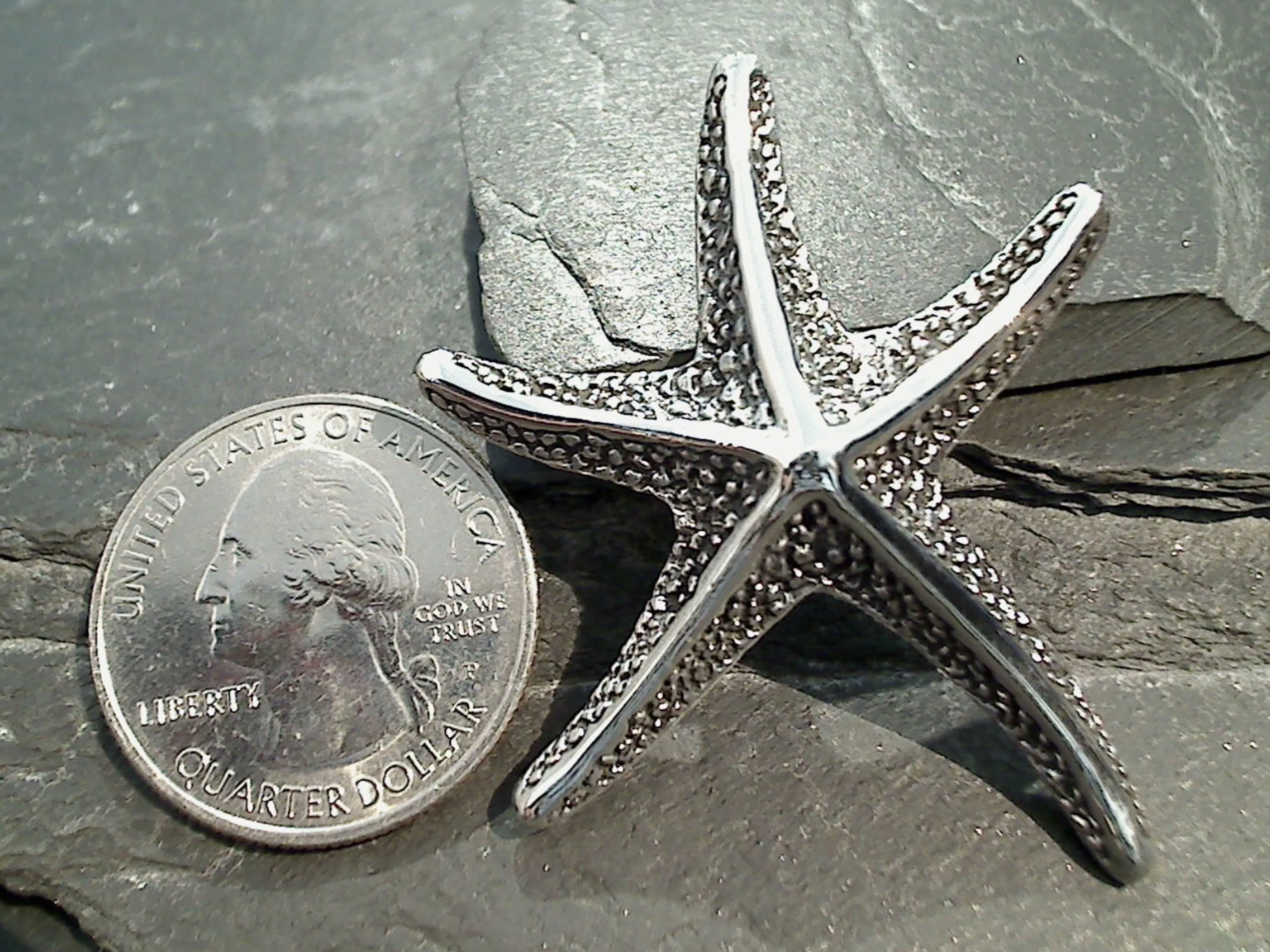 Sterling Silver Large Starfish Pendant