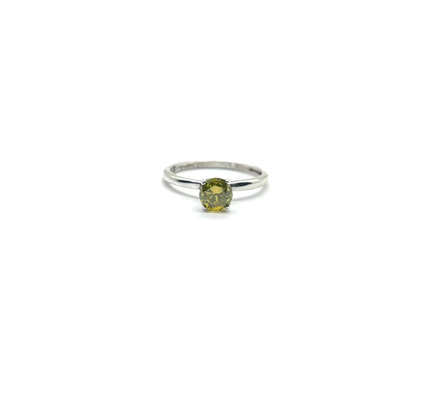 Sterling Silver Yellow Topaz Solitaire Ring