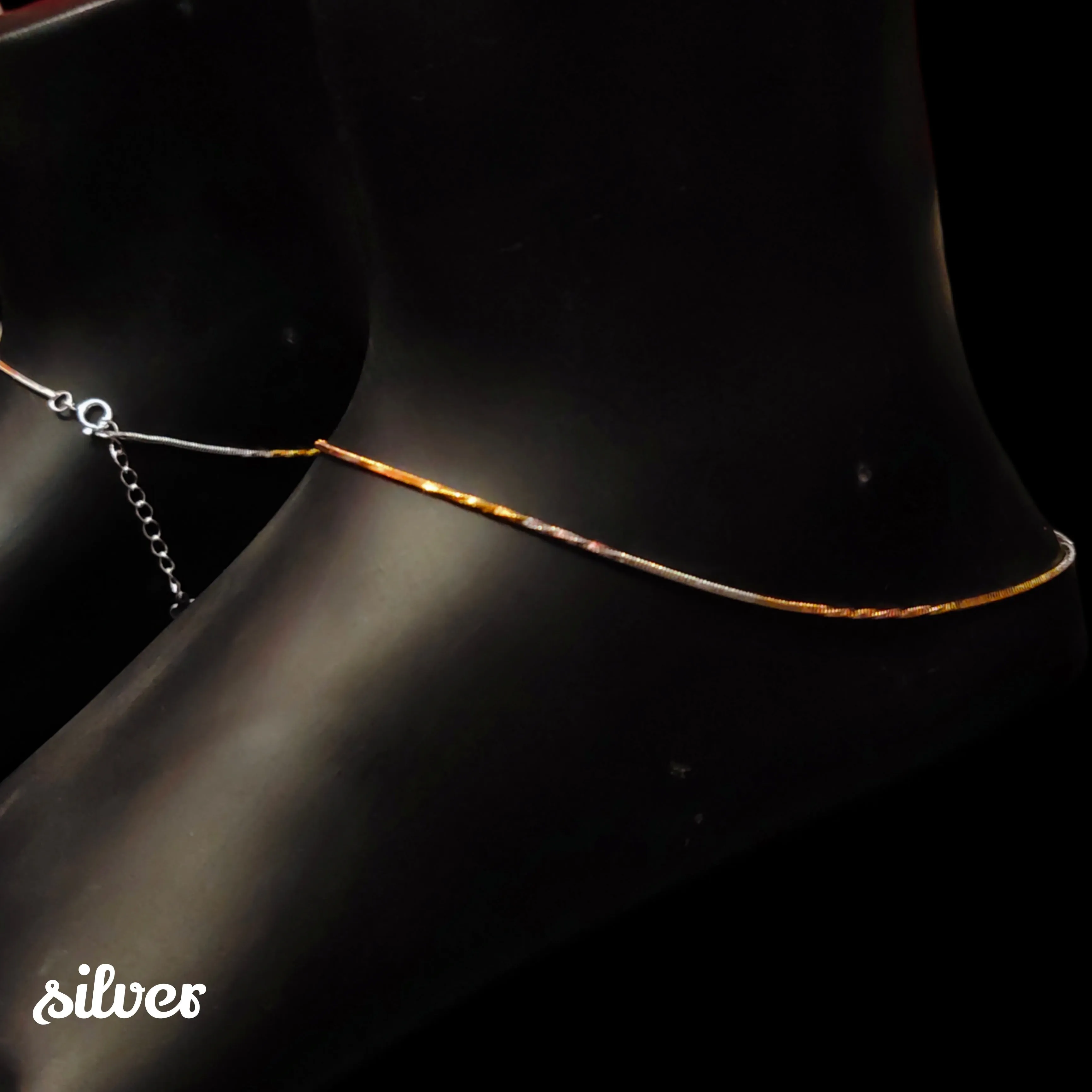 Stunning Asp Triple Tone 925 Silver Anklets