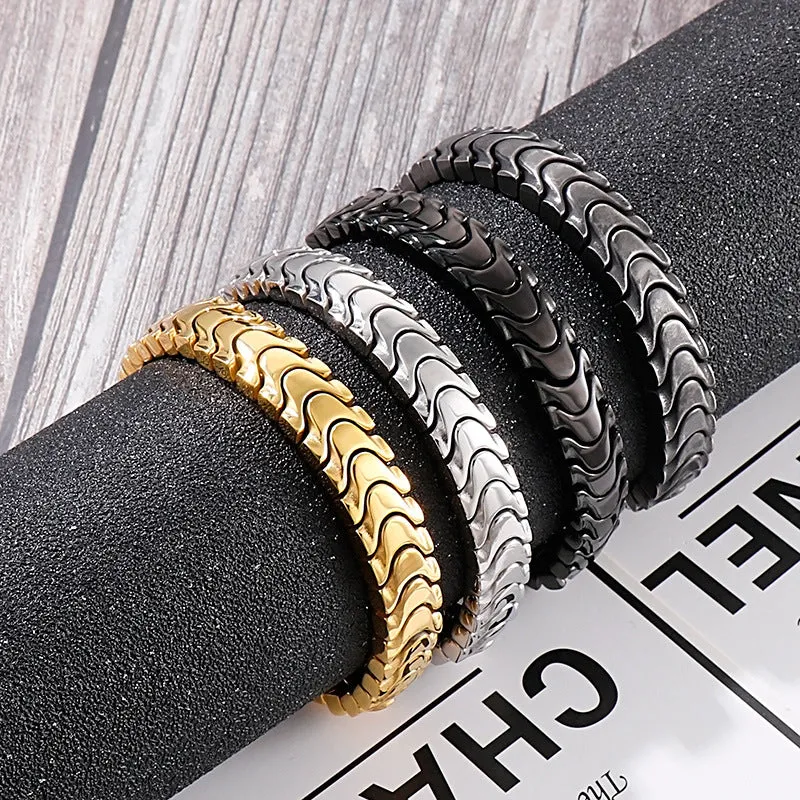 Stylish Minimalist Titanium Steel Men's Bracelet Inspired by Japanese and Korean Design