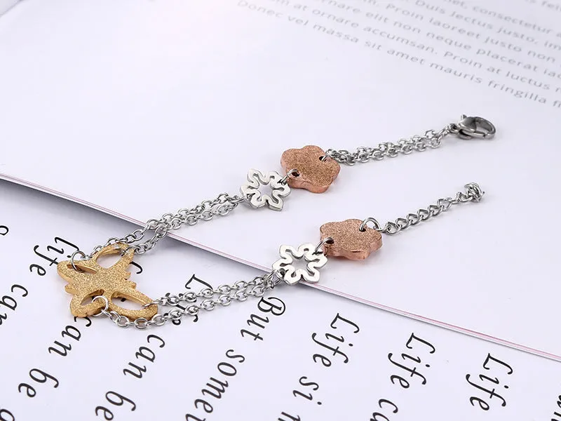 Stylish Titanium Steel Bow Bracelet for Women - Personalized Simple Design