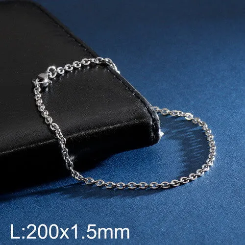 Stylish Titanium Steel Lobster Buckle Bracelet for Men and Women - Trendy Stainless Steel O-Chain Jewelry