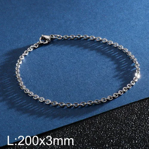 Stylish Titanium Steel Lobster Buckle Bracelet for Men and Women - Trendy Stainless Steel O-Chain Jewelry