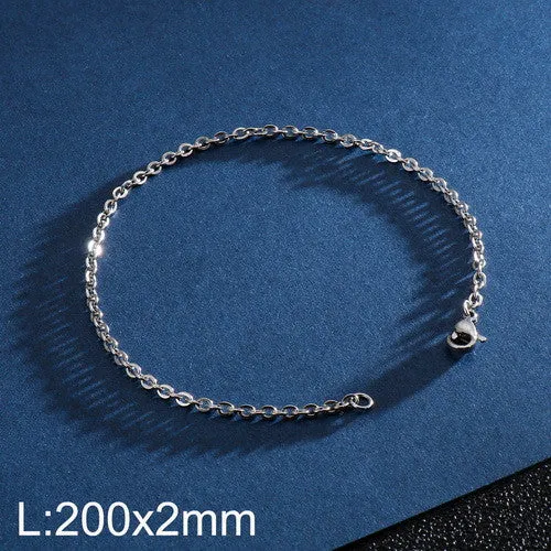 Stylish Titanium Steel Lobster Buckle Bracelet for Men and Women - Trendy Stainless Steel O-Chain Jewelry